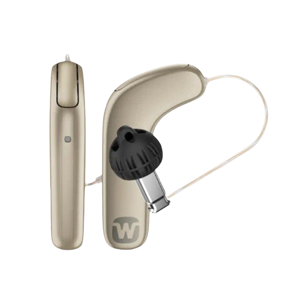 Widex SmartRIC hearing aid in honey blonde