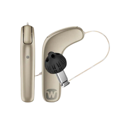 Widex SmartRIC hearing aid in honey blonde