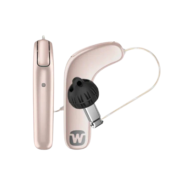 Widex SmartRIC hearing aid in rose gold