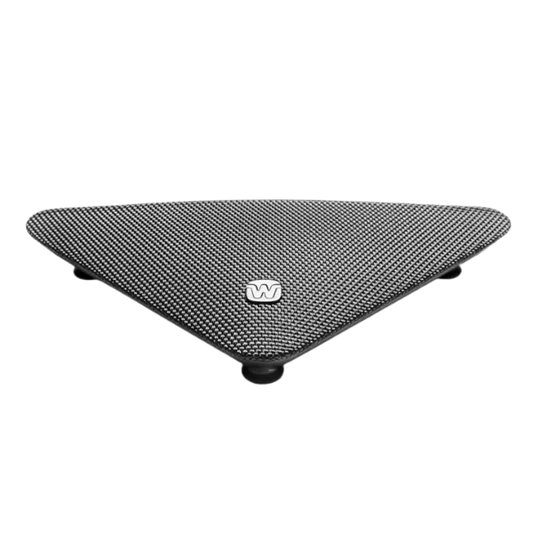 Widex black triangular device tv play
