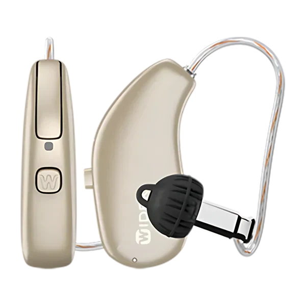 Widex Allure hearing aid in golden brown 