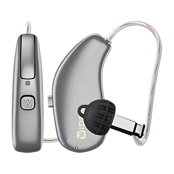 Widex Allure hearing aid in titanium grey 