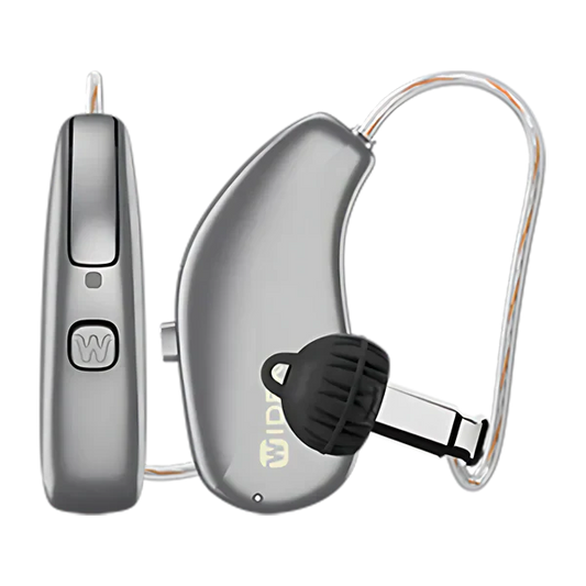 Widex Allure hearing aid in titanium grey 