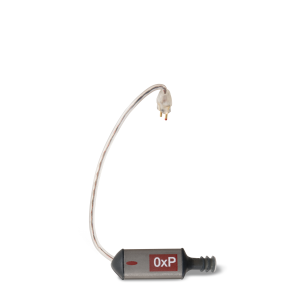 Small electronic device with a cable on a white background