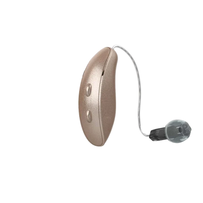 Starkey Genesis AI RIC hearing aid in beige
