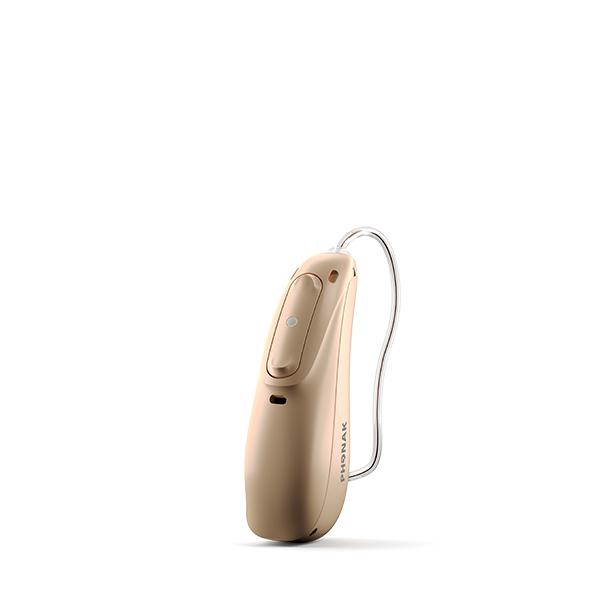 Beige colored hearing aid 