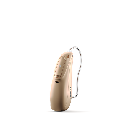 Beige colored hearing aid 