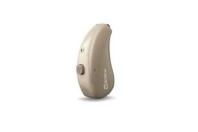 Golden brown colored hearing aids