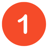 Number one in red circle