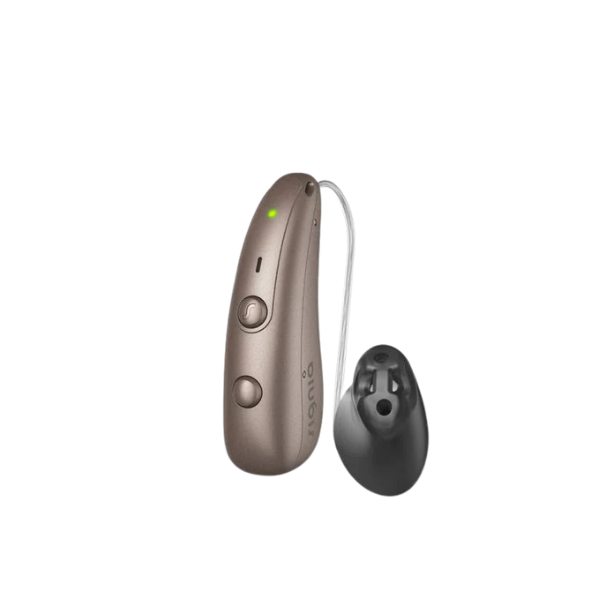 Signia Pure BCT IX hearing aids in sandy brown 