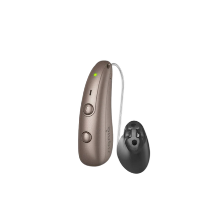 Signia Pure BCT IX hearing aids in sandy brown 