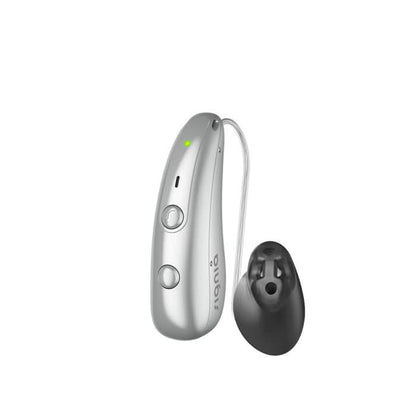Signia Pure RIC hearing aids in silver