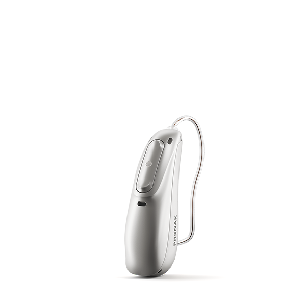 Silver gray hearing aid 