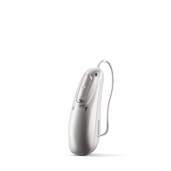 Silver gray hearing aid 