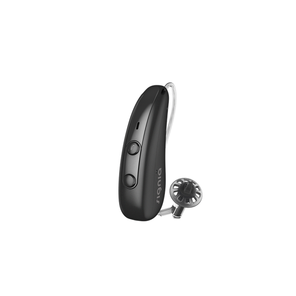 Signia hearing aid in black 